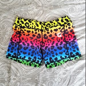 🌈RARE Rainbow Leopard Shorts, squat-proof!